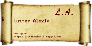 Lutter Alexia névjegykártya